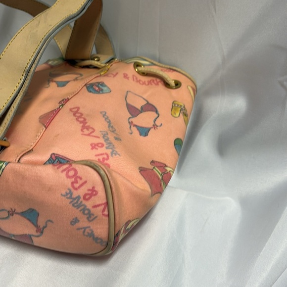 Dooney & Bourke Pink Miami Drawstring Bucket Sling Bag Backpack Y2K Vintage - Picture 6 of 10